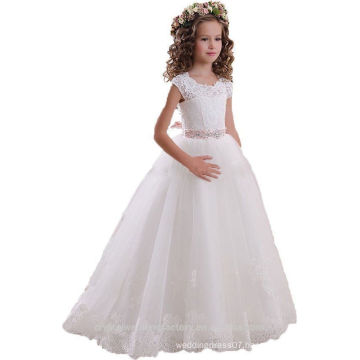 Wedding 2-12 Years Old Latest Children Frocks Birthday Lace Long A Line Flower Girl Dresses Pattern Kids Party LF16